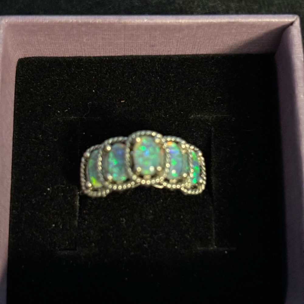 Natural opal waterfall ring - Picture 2 of 5